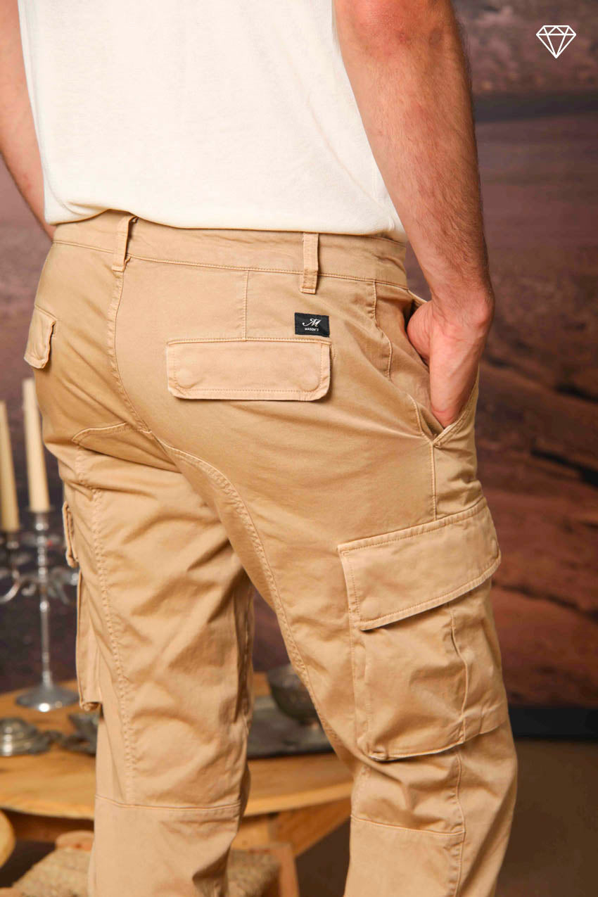 Chile Men's cargo pants in stretch satin Extra Slim Fit ①