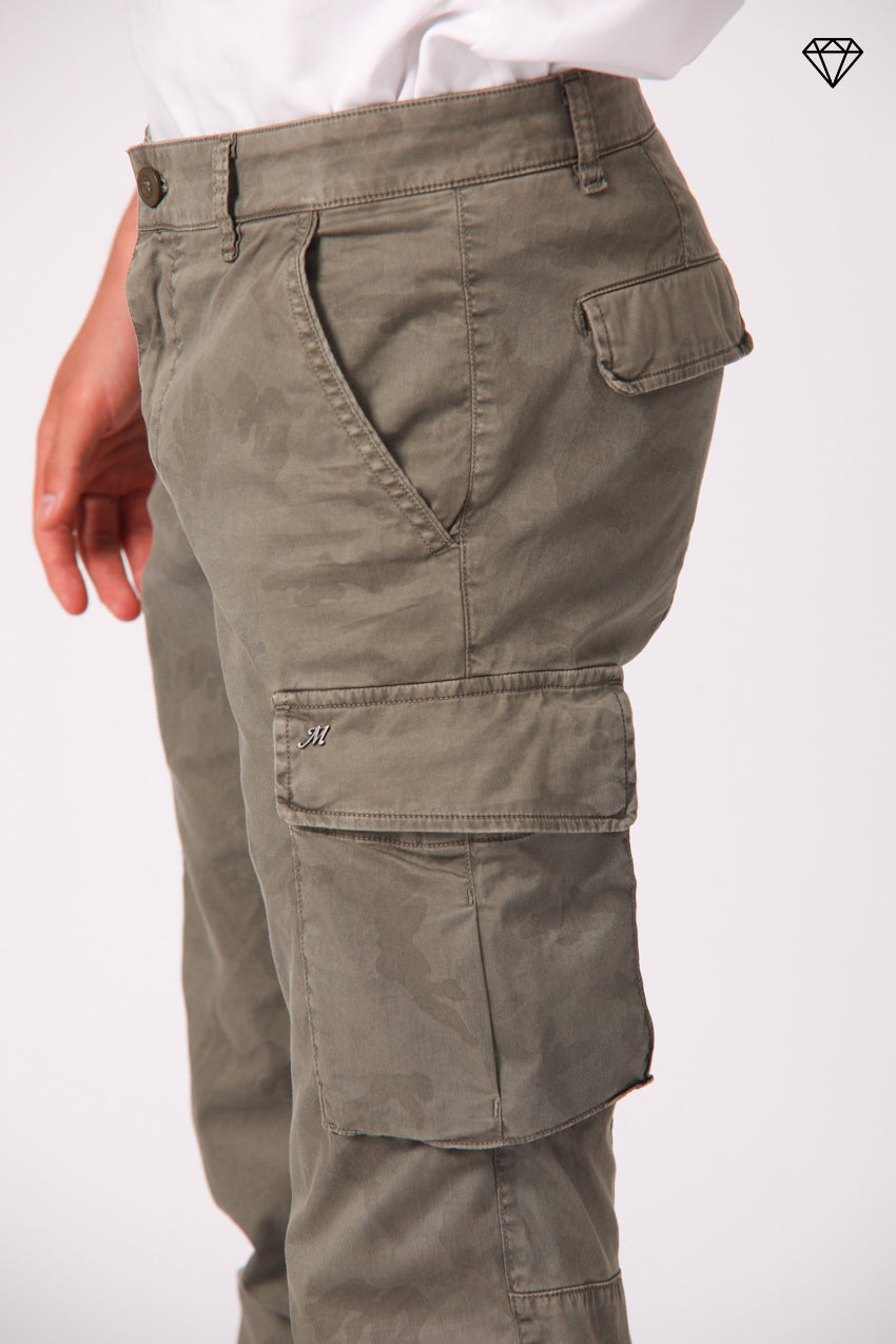 Chile pantalone cargo uomo in cotone con stampa camouflage sabbia extra-slim ①