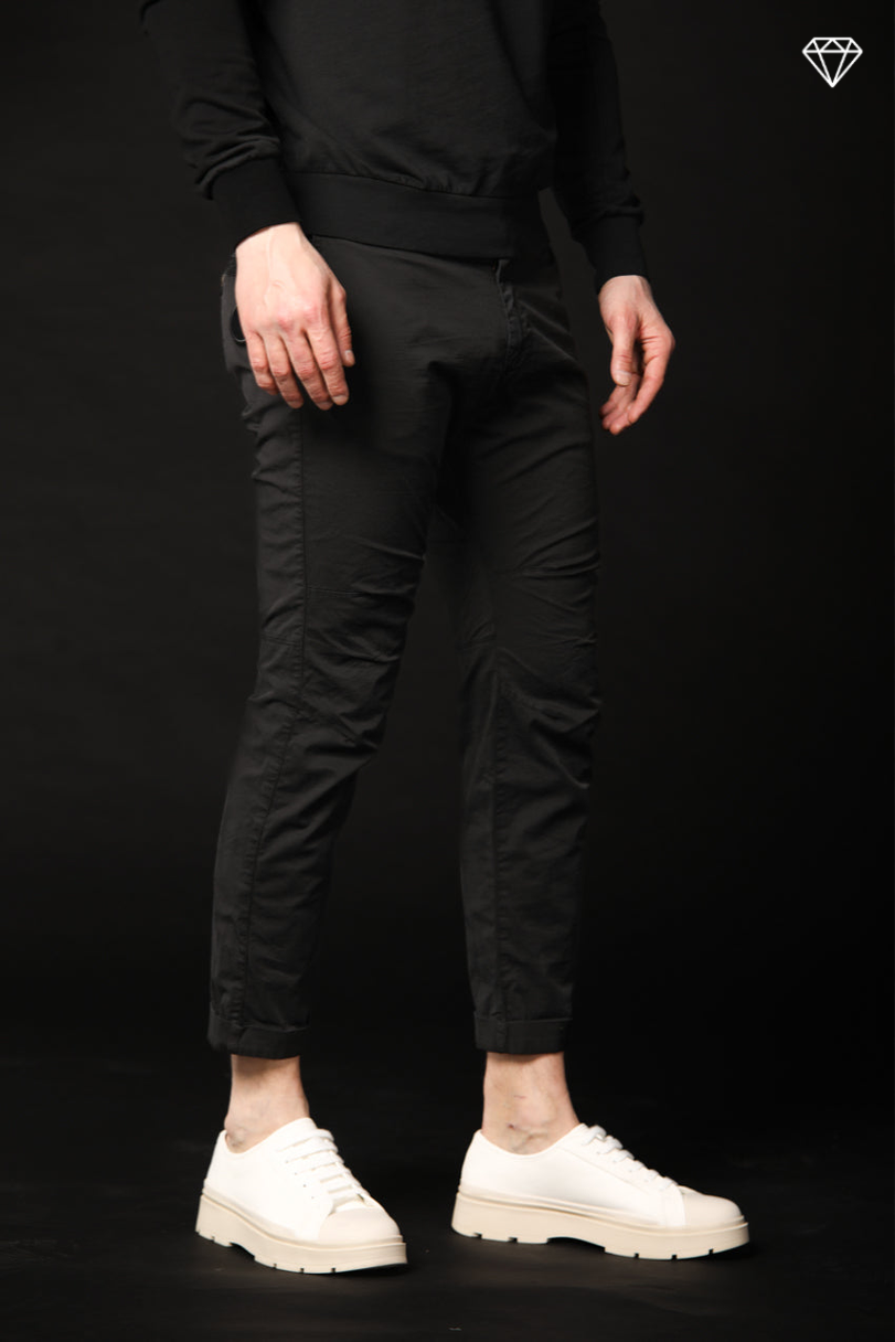 John Coolkhinos men's chino pants in stretch satin logo edition carrot fit ①