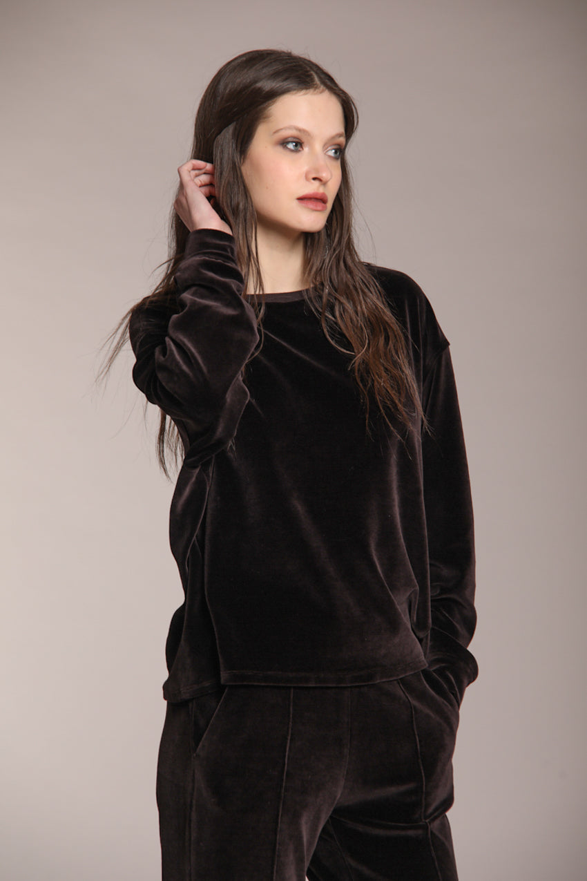 Foto 1 Beverly felpa donna in jersey velluto