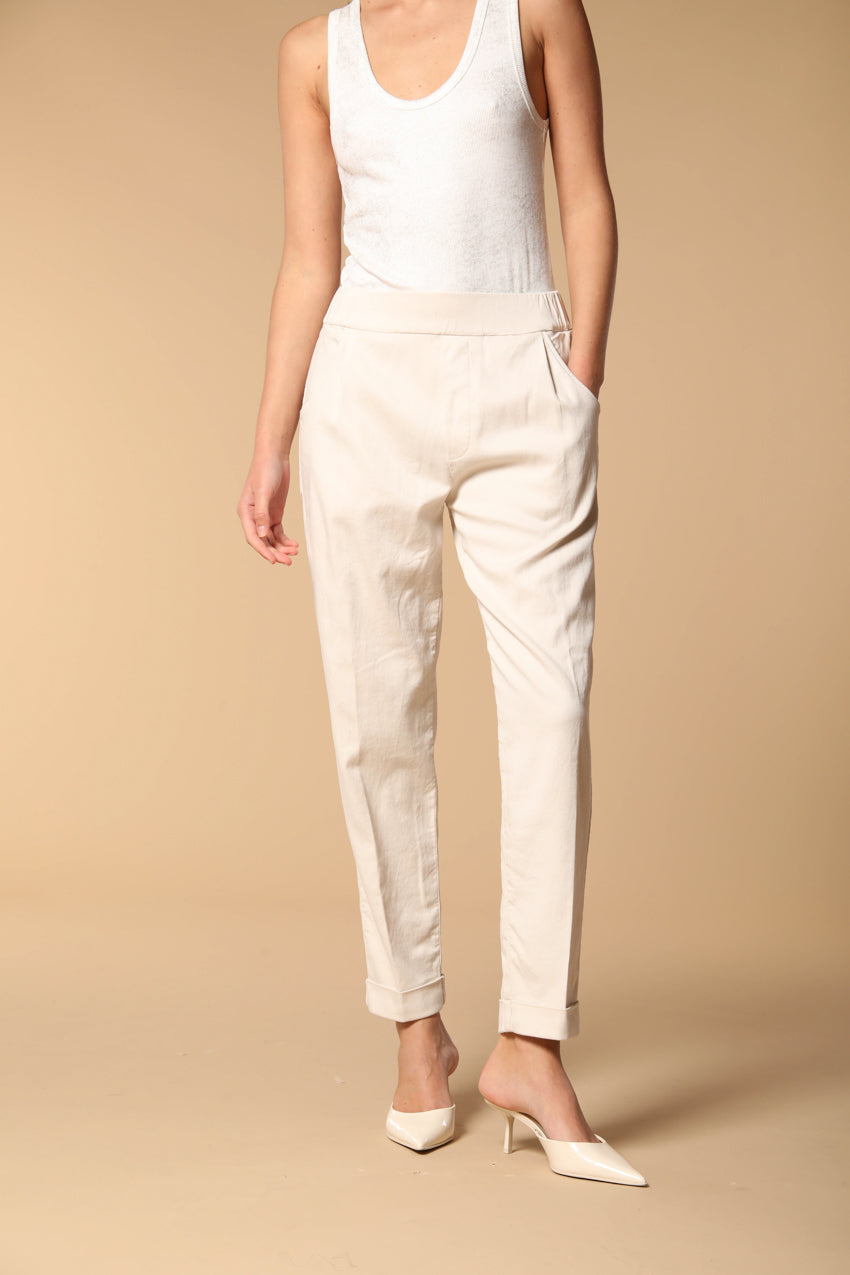 Easy Jogger pantalone chino donna in felpa relaxed fit