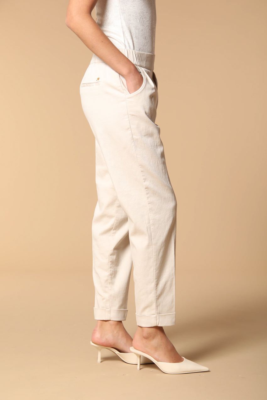 Easy Jogger pantalone chino donna in felpa relaxed fit