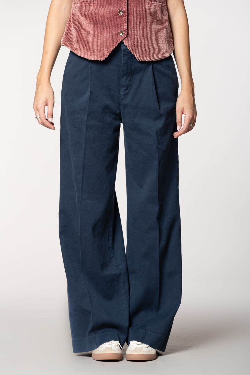 Ny Wide Pinces women’s chino pants in cotton cashmere wide leg