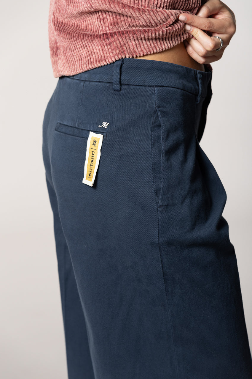 Ny Wide Pinces women’s chino pants in cotton cashmere wide leg