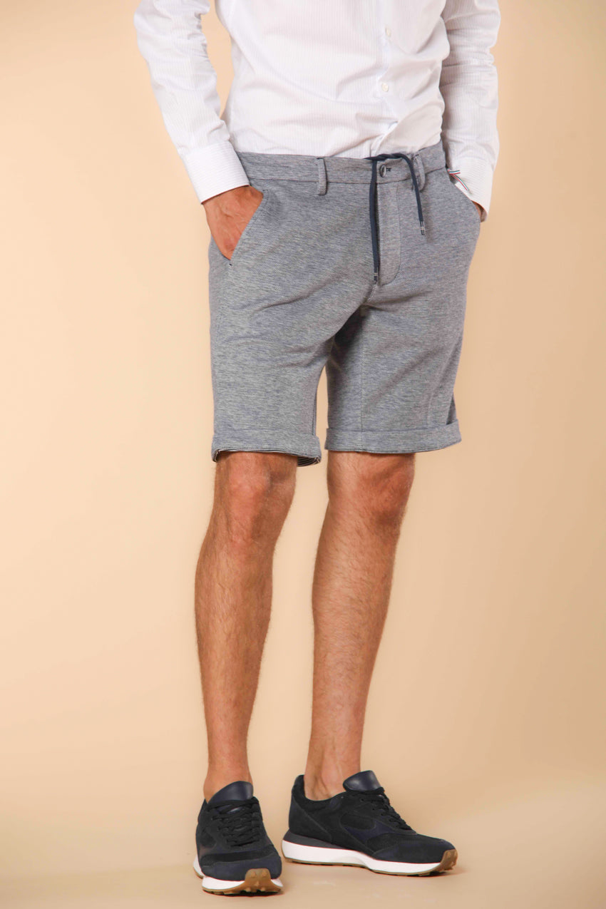 Torino Jog Bermuda Chino Jogger Herren in Double-Face Baumwoll-Piqué Slim Fit