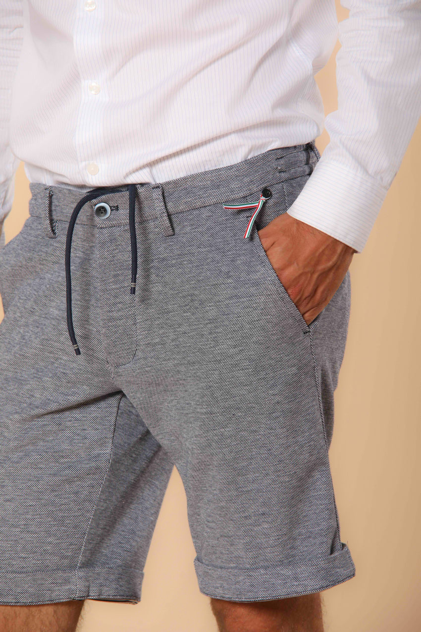 Torino Jog Bermuda Chino Jogger Herren in Double-Face Baumwoll-Piqué Slim Fit