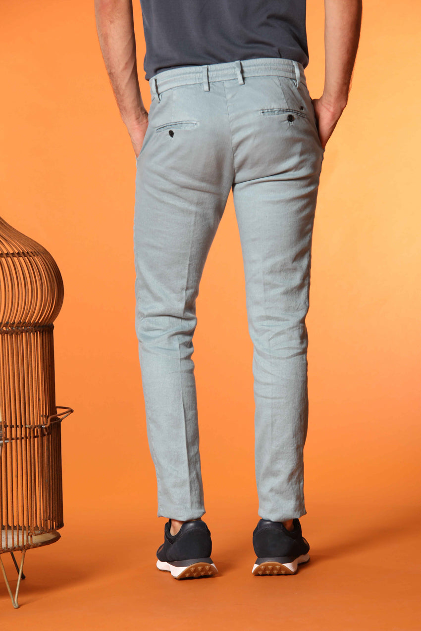 Milano Jogger Herren Hose aus Leinen-Baumwoll-Twill Extra Slim Fit