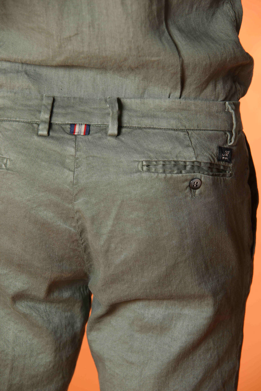 New York pantalone chino da uomo in lino e twill di cotone regular fit