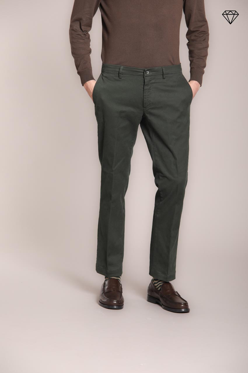 Foto 1 New York pantalone chino uomo in gabardina stretch regular fit ①
