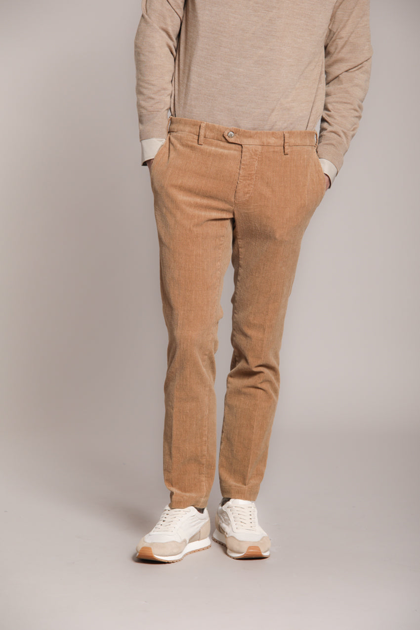 Foto 1 New York Sartoriale pantalone chino uomo sartoriale in velluto stampa galles regular fit