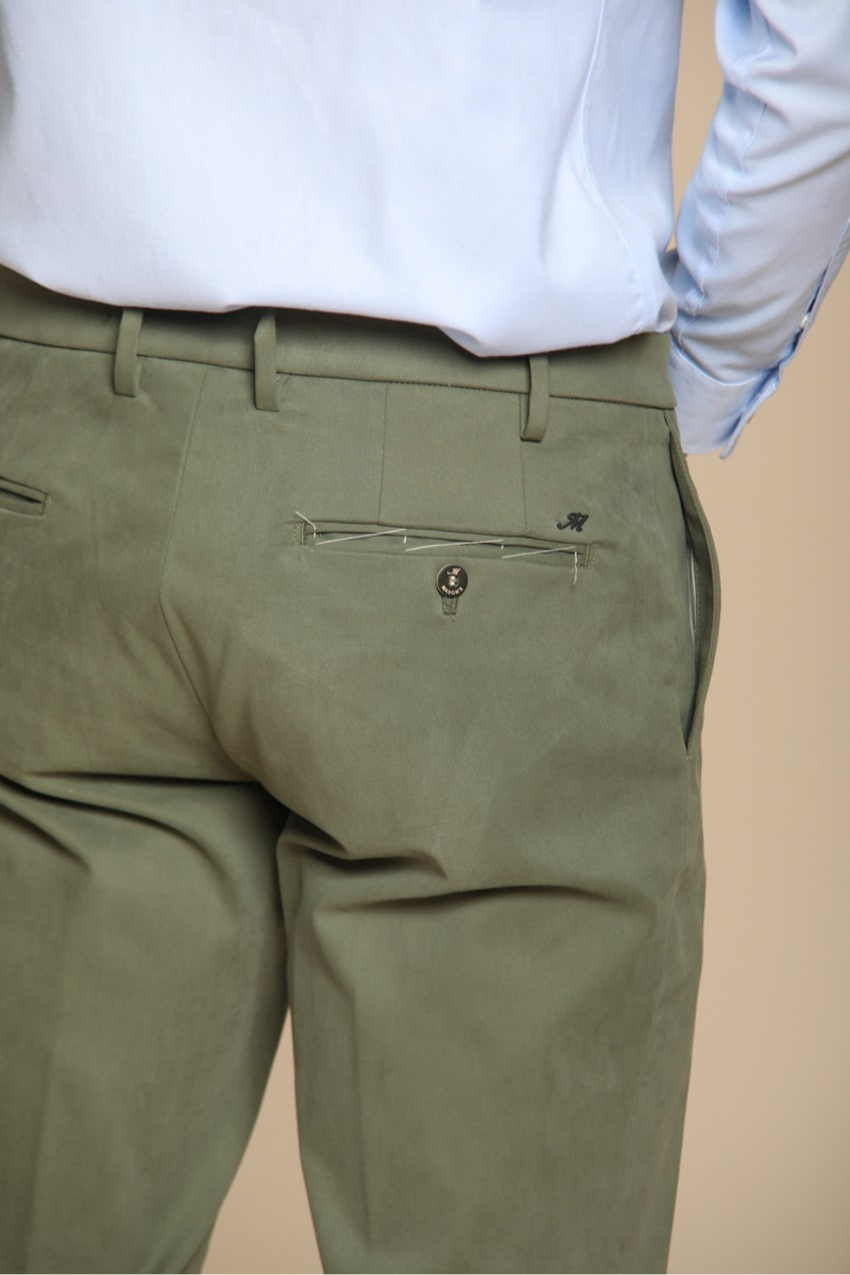 New York Time 1 Pinces pantalon chino homme en gabardine teintée regular fit