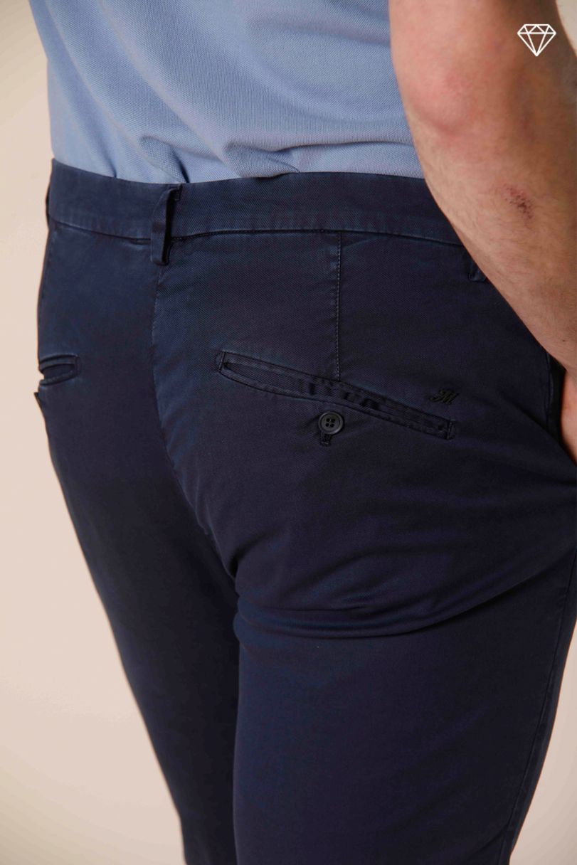 Osaka men's chino pants in fine cotton and tencel tricotine carrot fit ①