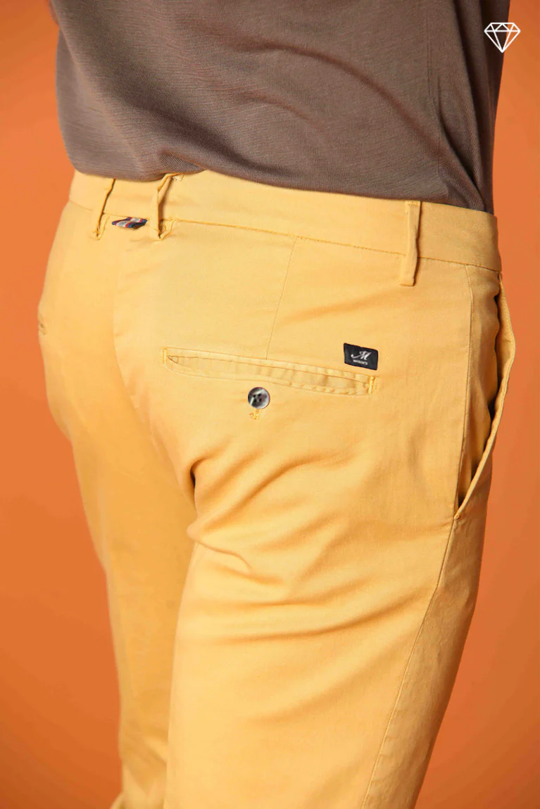 Torino men's chino pants in fine cotton and lyocell tricot slim fit ①