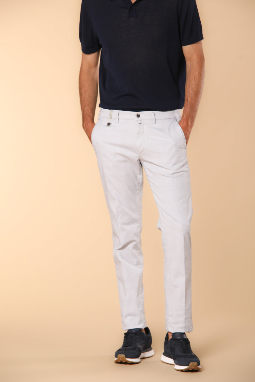 Torino Prestige pantalon chino homme en coton et lyocell avec motif prince-de-galles mouliné Slim fit
