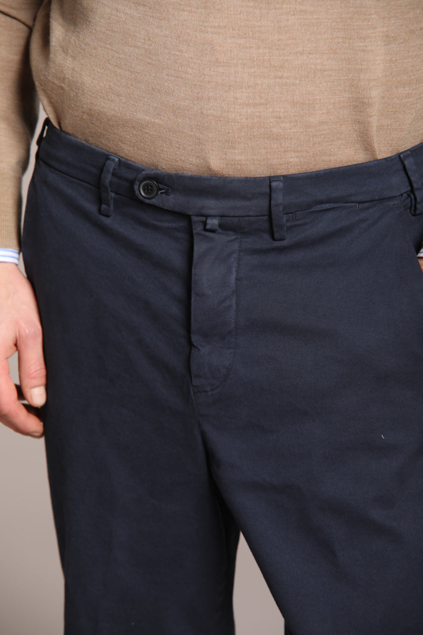 Foto 2 Boston pantalone chino uomo in cotone trama diagonale relaxed fit