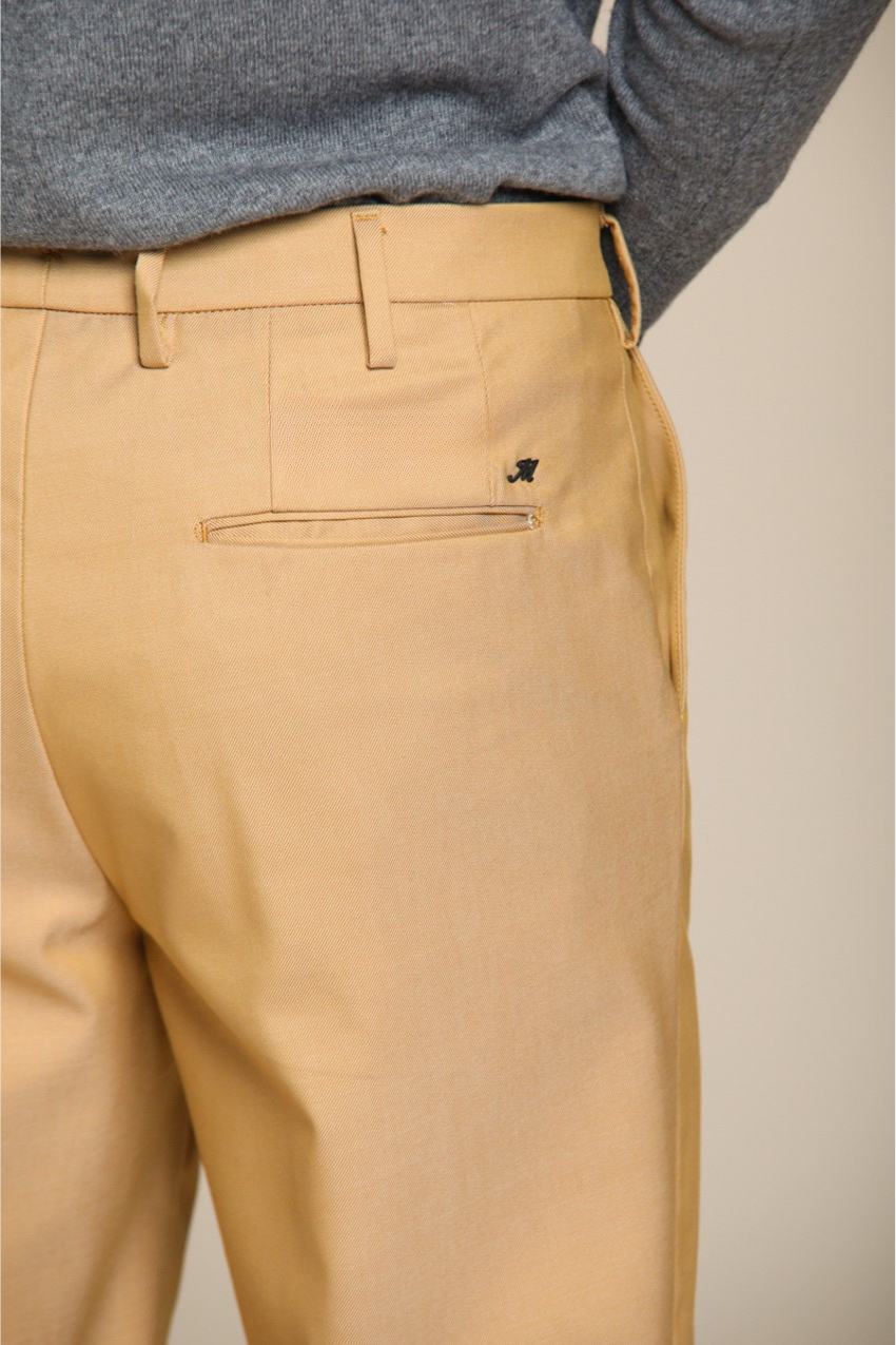 Boston pantalon chino homme en coton et laine relaxed fit