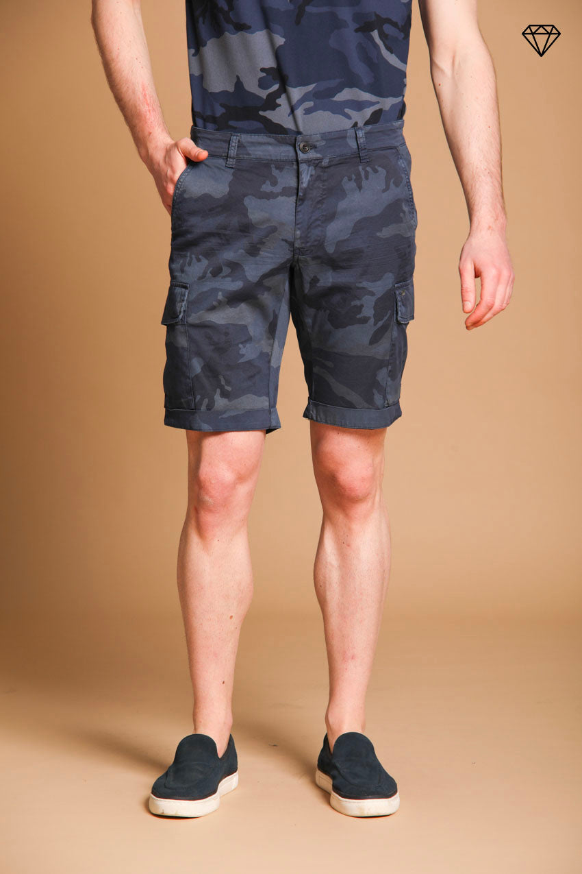 Chile men's camouflage print cotton cargo shorts slim fit ①