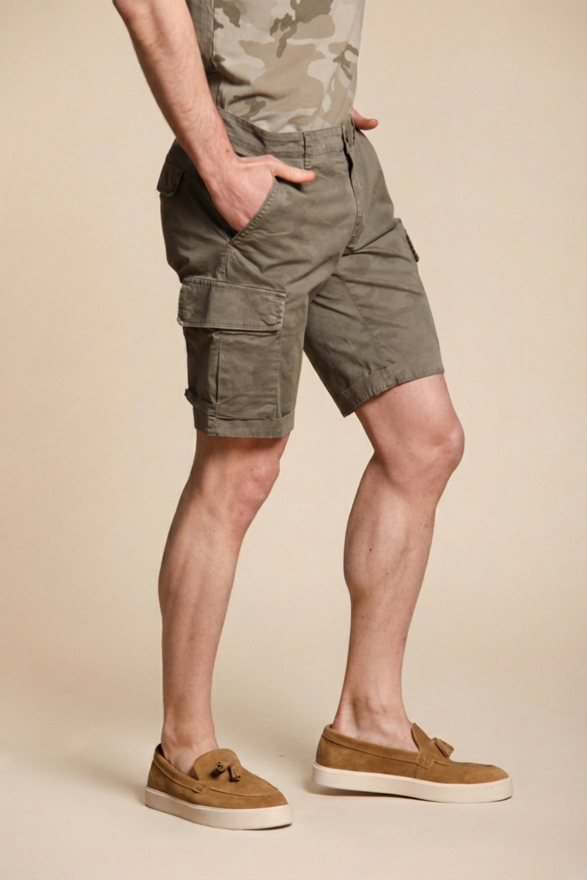 Chile bermuda cargo homme en coton imprimé camouflage slim fit ①