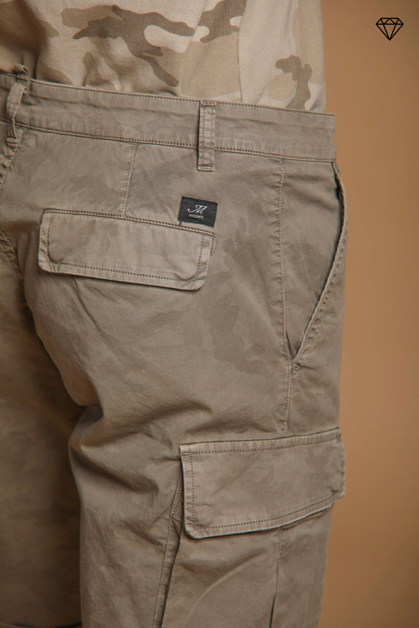 Chile men's cargo bermuda shorts in cotton with camou pattern slim fit ①