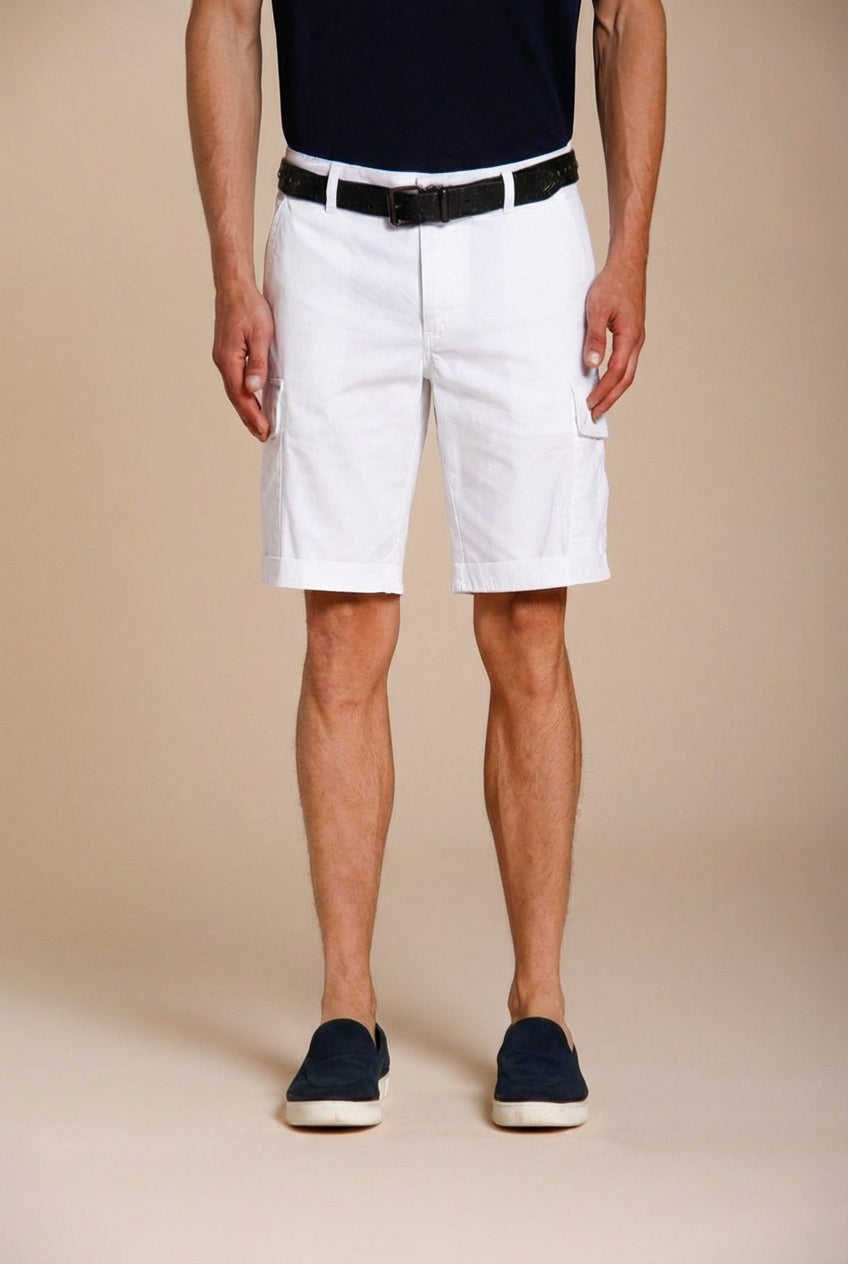 Chile men's cargo bermuda in stretch satin slim fit ①