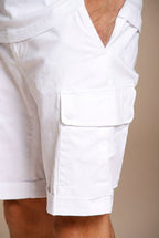 Chile men's cargo bermuda in stretch satin slim fit ①