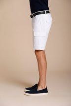 Chile men's cargo bermuda in stretch satin slim fit ①