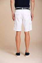 Chile men's cargo bermuda in stretch satin slim fit ①