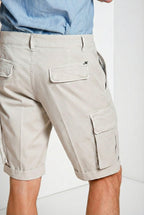 Chile men's cargo bermuda stretch satin slim fit ①