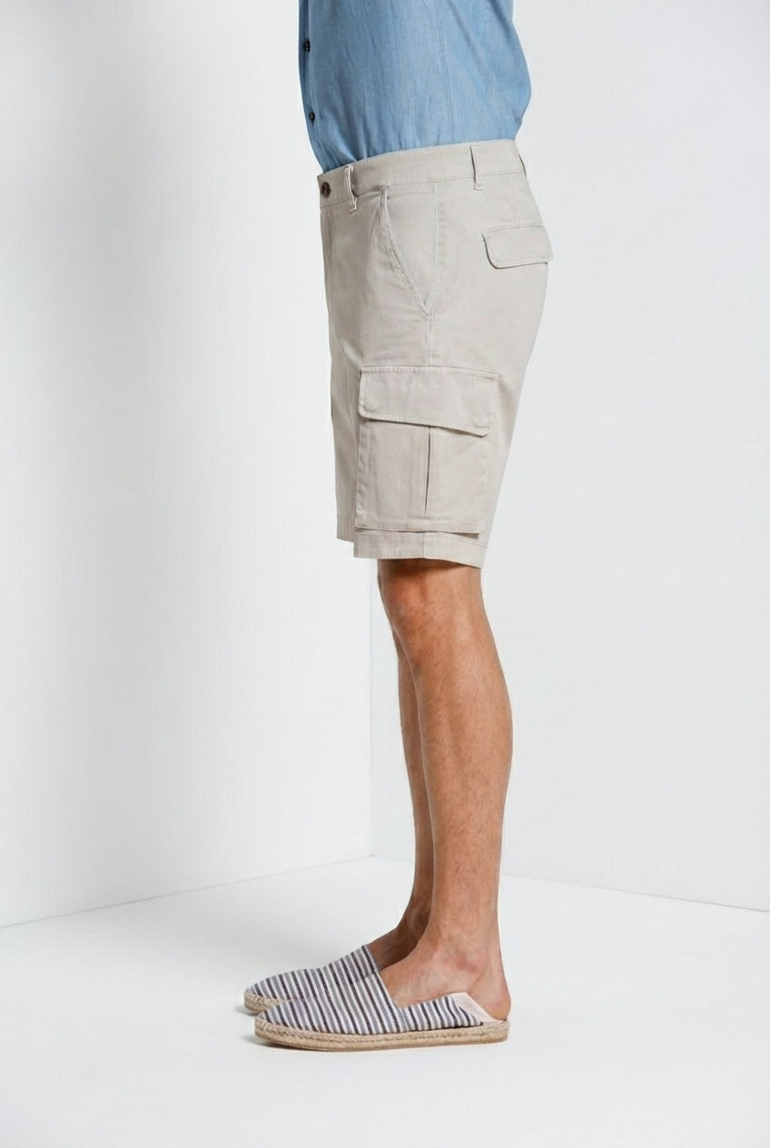 Chile men's cargo bermuda stretch satin slim fit ①