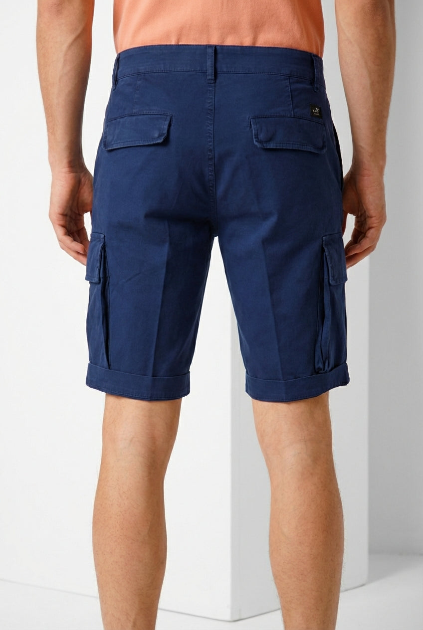 Chile men's cargo bermuda in stretch satin slim fit ①