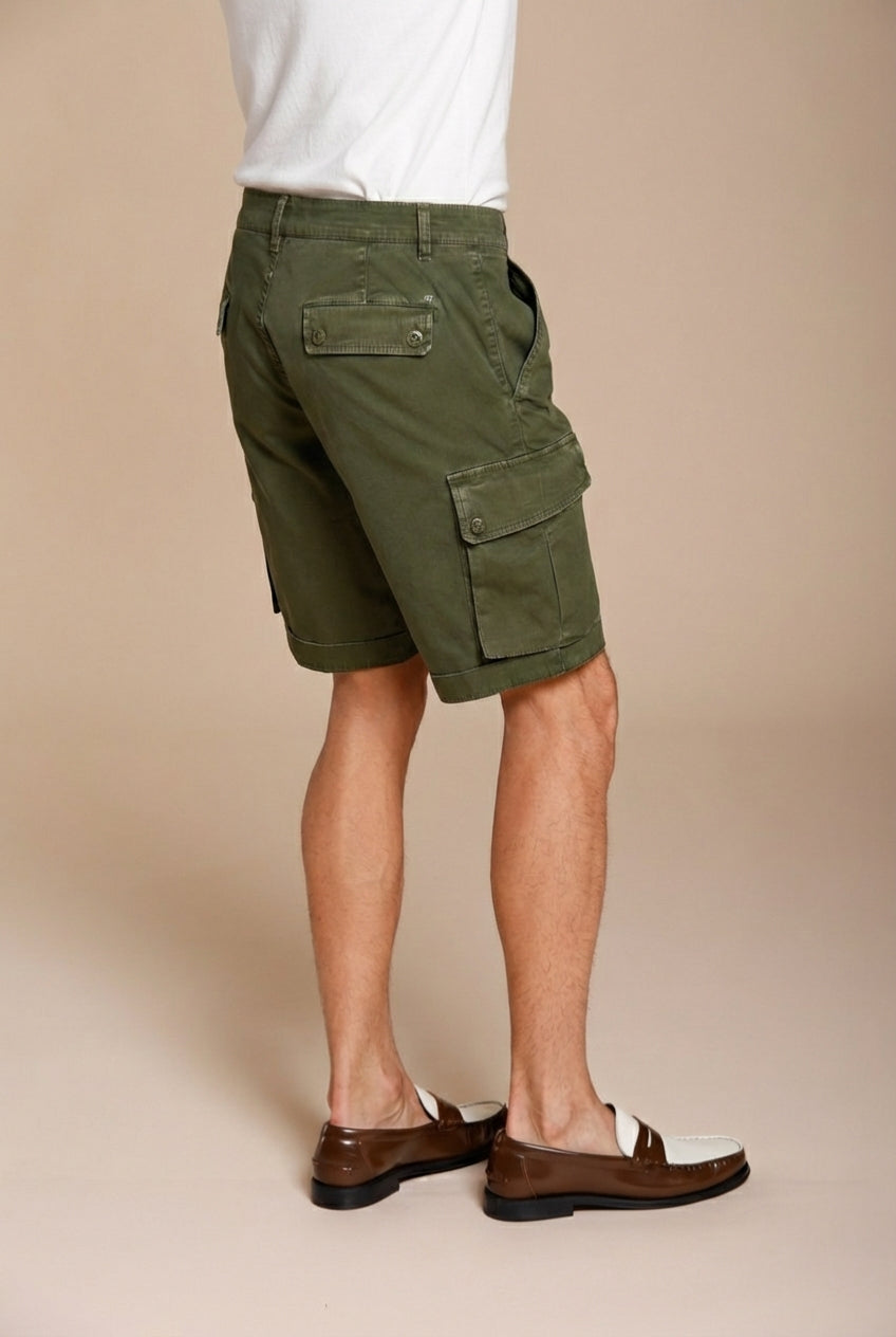 Chile bermuda cargo homme en satin stretch slim fit ①