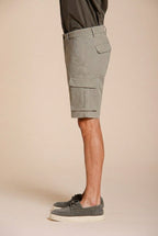 Chile men's cargo bermuda in stretch satin slim fit ①