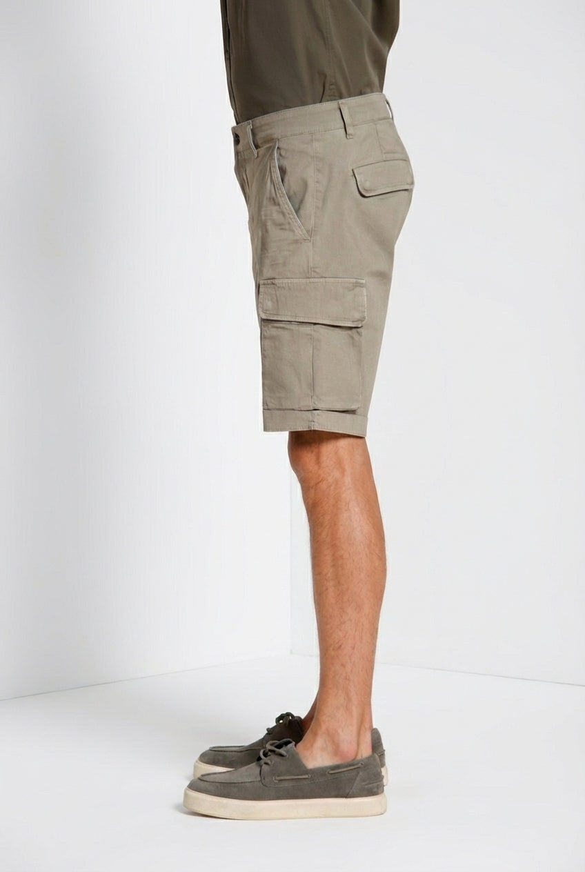 Chile bermuda cargo homme en satin stretch slim fit ①