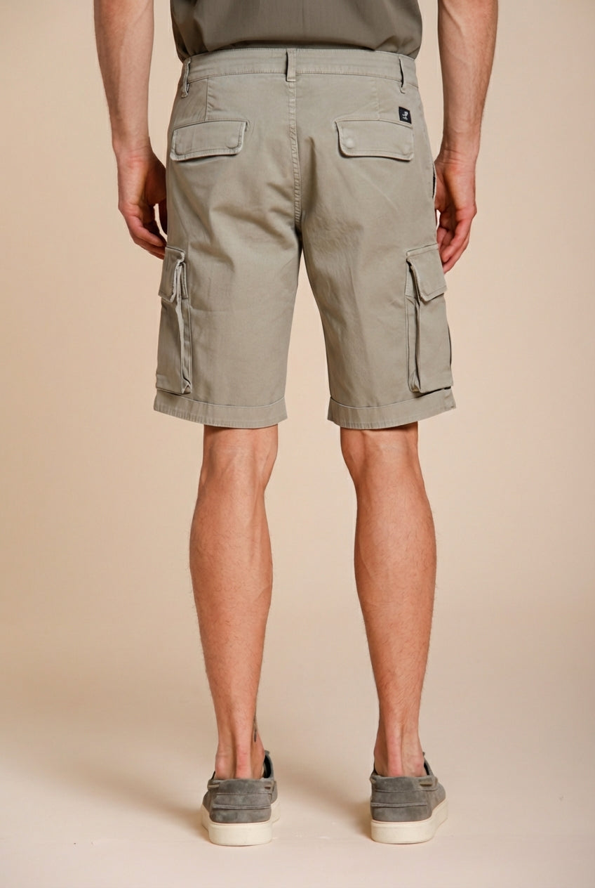 Chile men's cargo bermuda in stretch satin slim fit ①