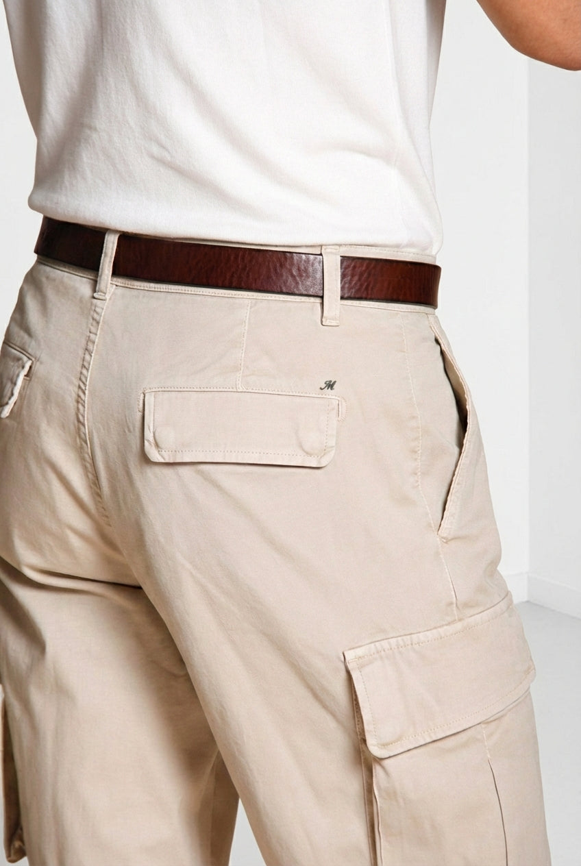 Chile men's cargo bermuda stretch satin slim fit ①