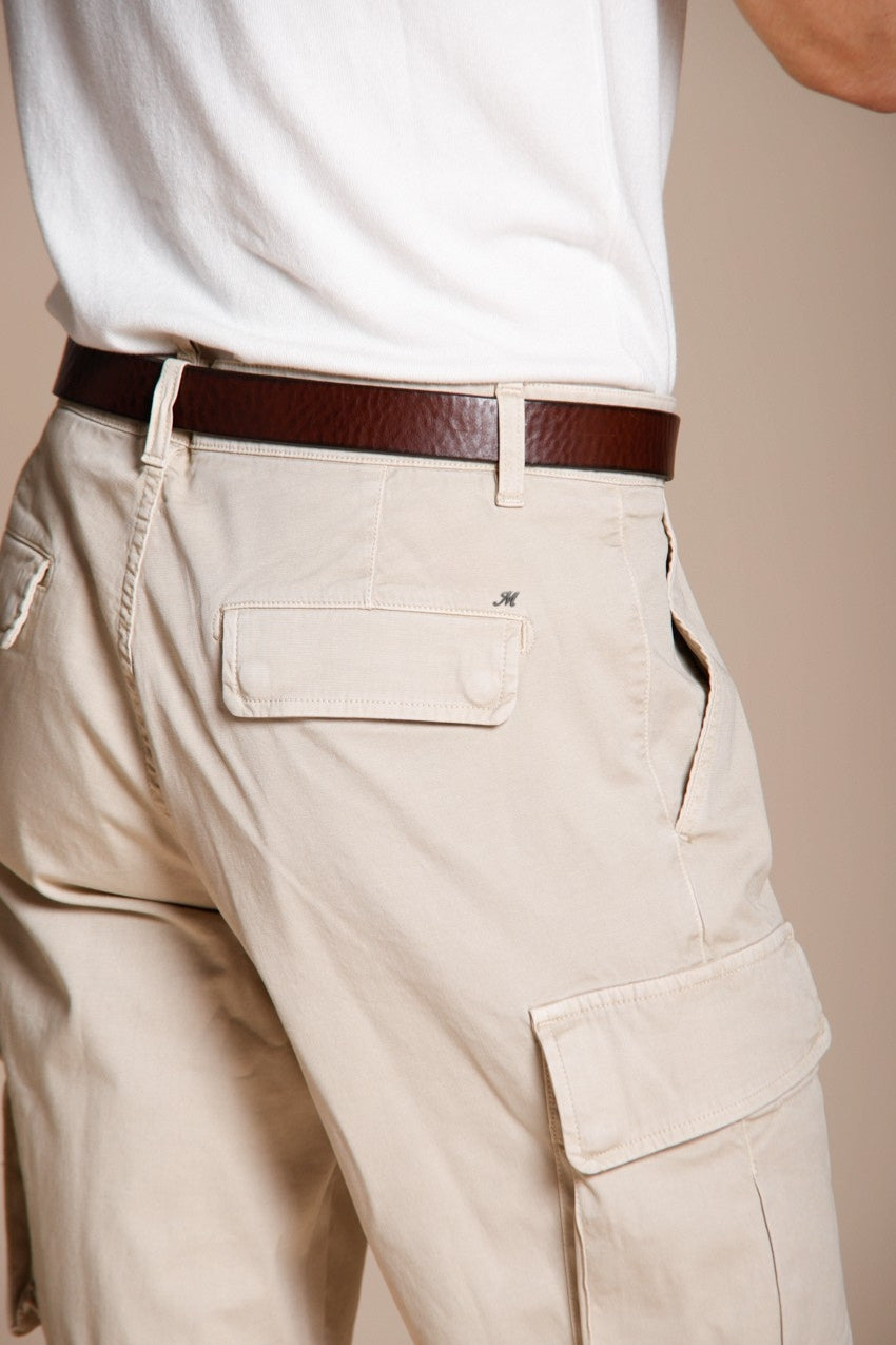 Chile men's cargo bermuda stretch satin slim fit ①