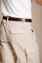 Chile men's cargo bermuda stretch satin slim fit ①