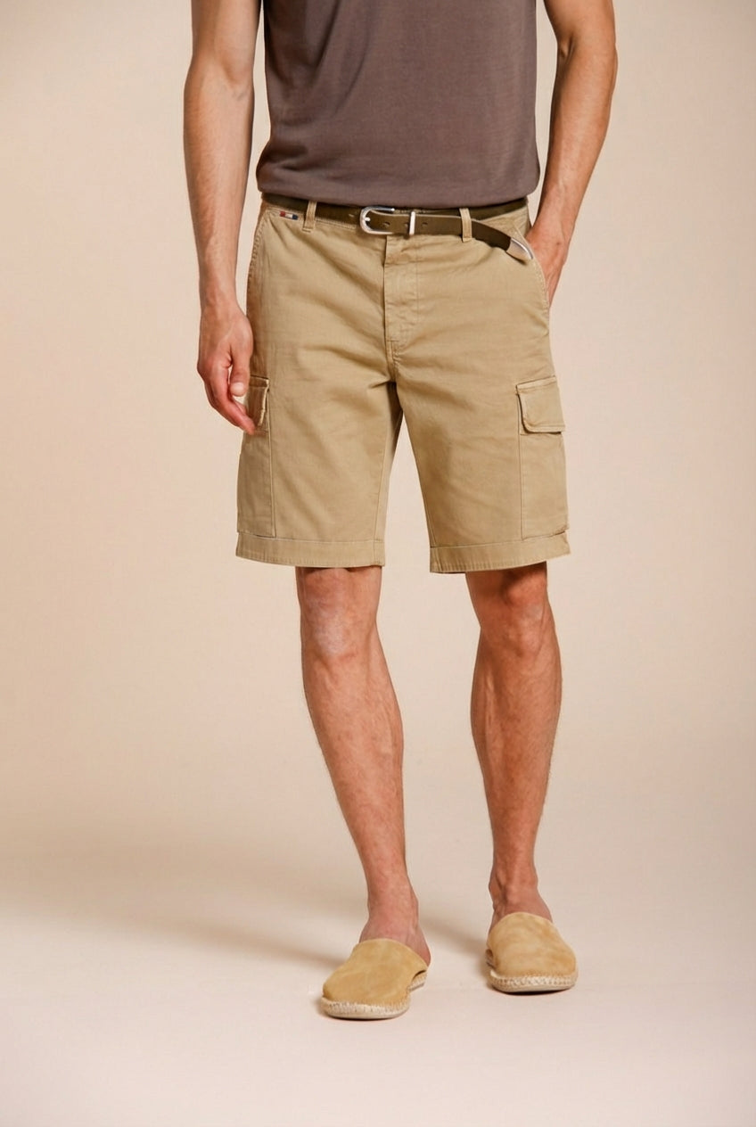 Chile bermuda cargo homme en satin stretch slim fit ①