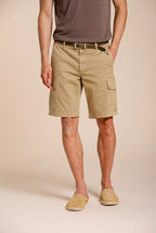 Chile bermuda cargo homme en satin stretch slim fit ①