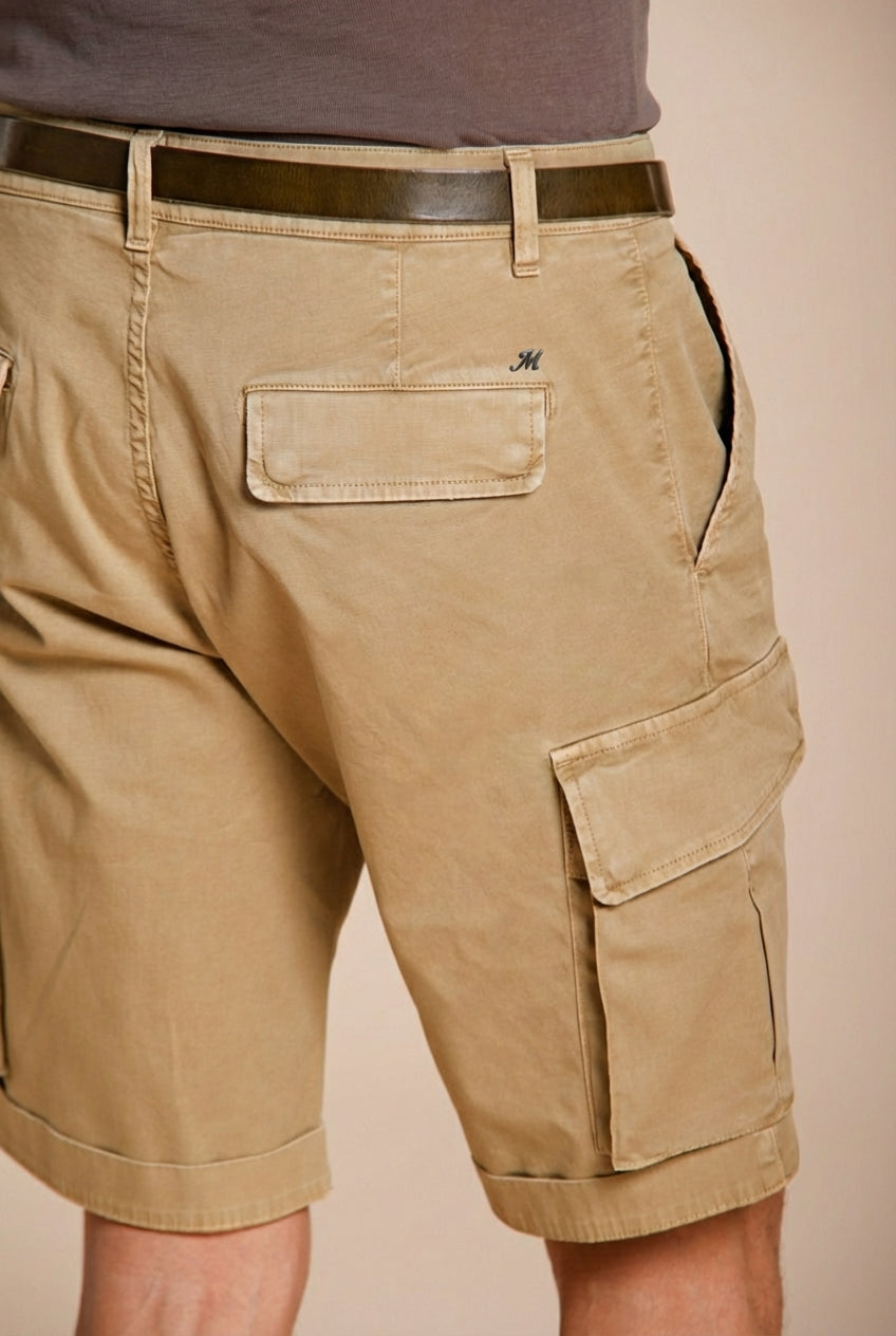 Chile bermuda cargo homme en satin stretch slim fit ①