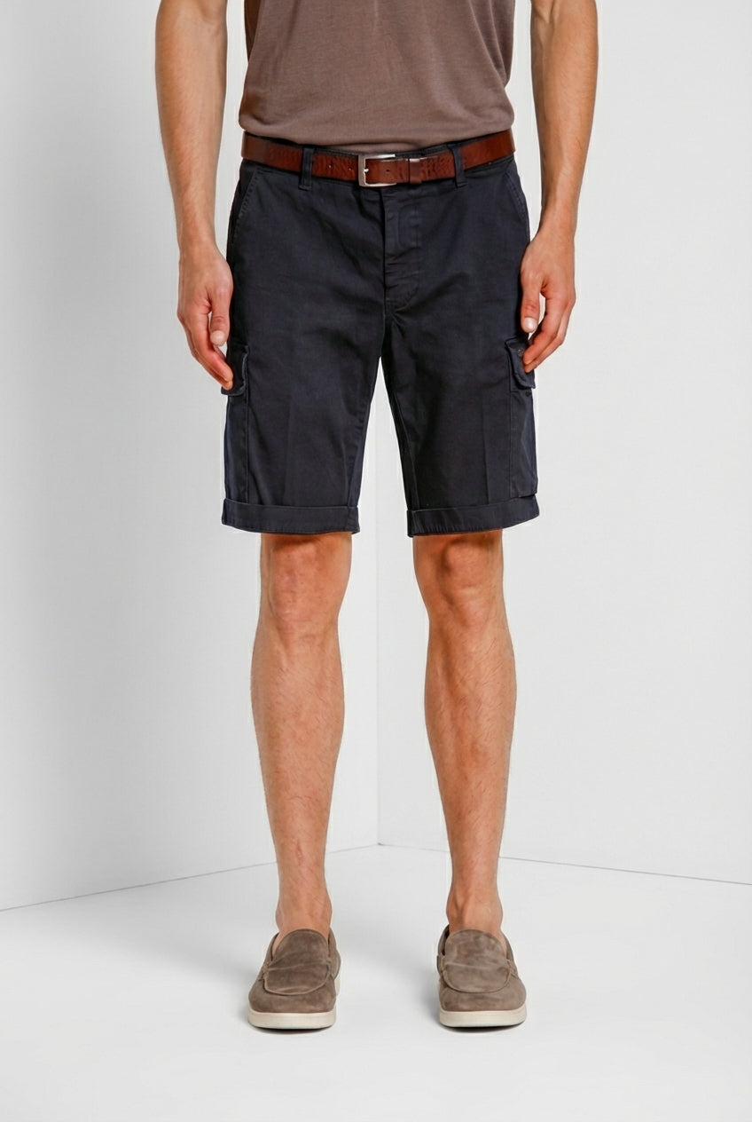 Chile men's cargo bermuda in stretch satin slim fit ①