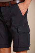 Chile bermuda cargo homme en satin stretch slim fit ①