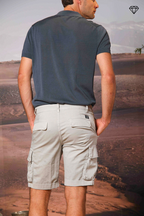 Chile men's cargo bermuda shorts in stretch satin slim fit ①