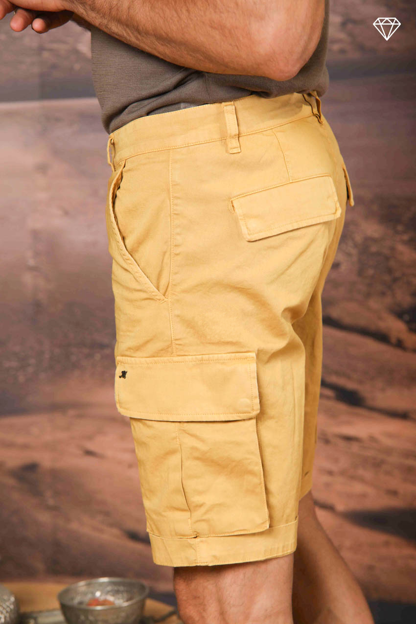 Chile men's cargo bermuda shorts in stretch satin slim fit ①