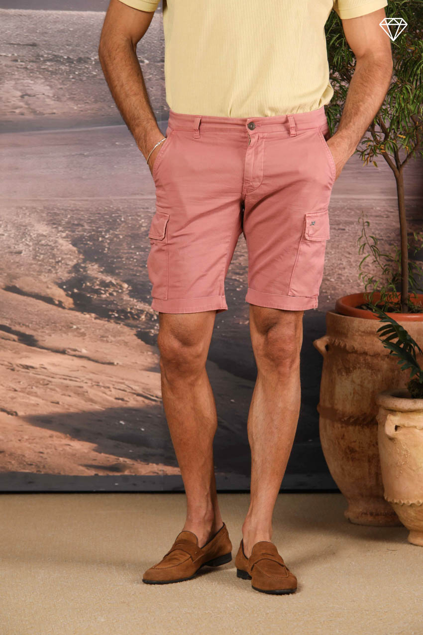 Chile bermuda cargo homme en satin stretch slim fit ①