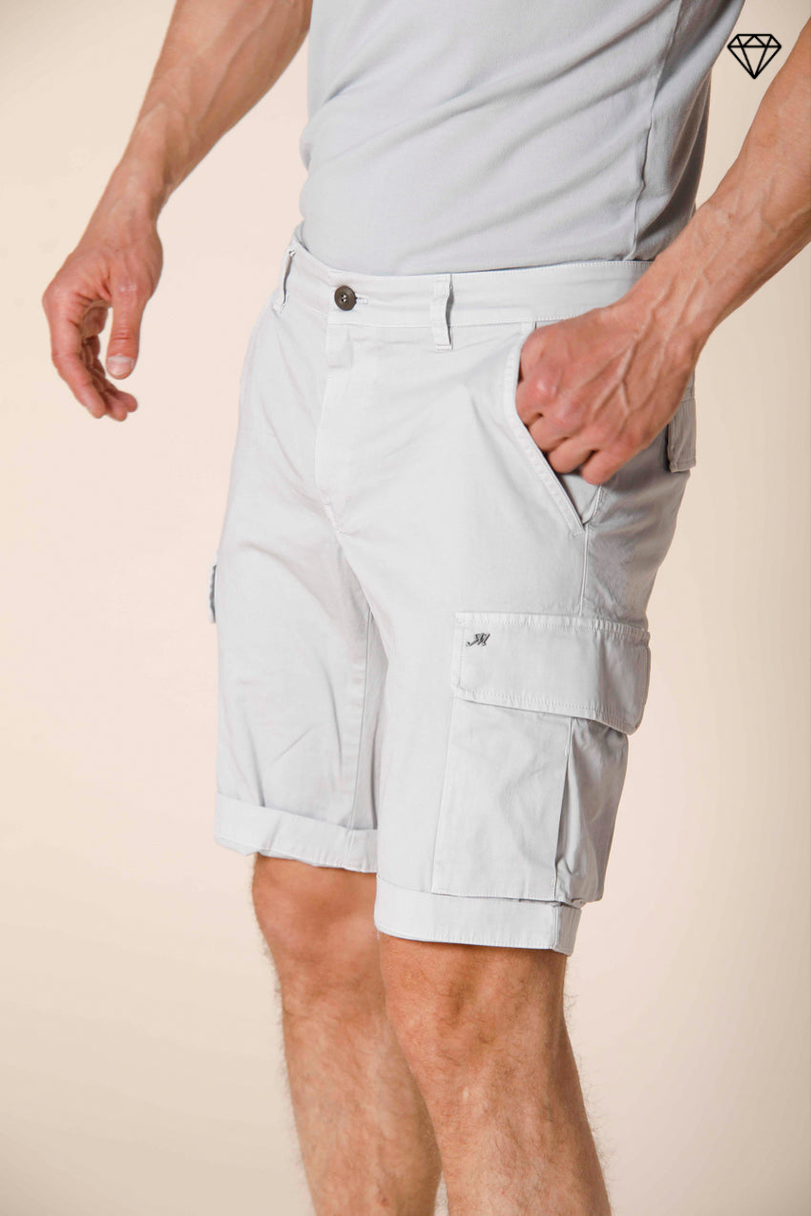 Chile men's cargo bermuda in stretch satin slim fit ①