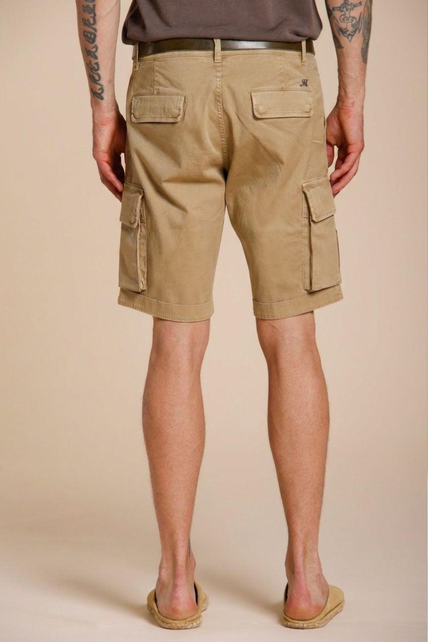 Chile men's cargo bermuda stretch satin slim fit ①