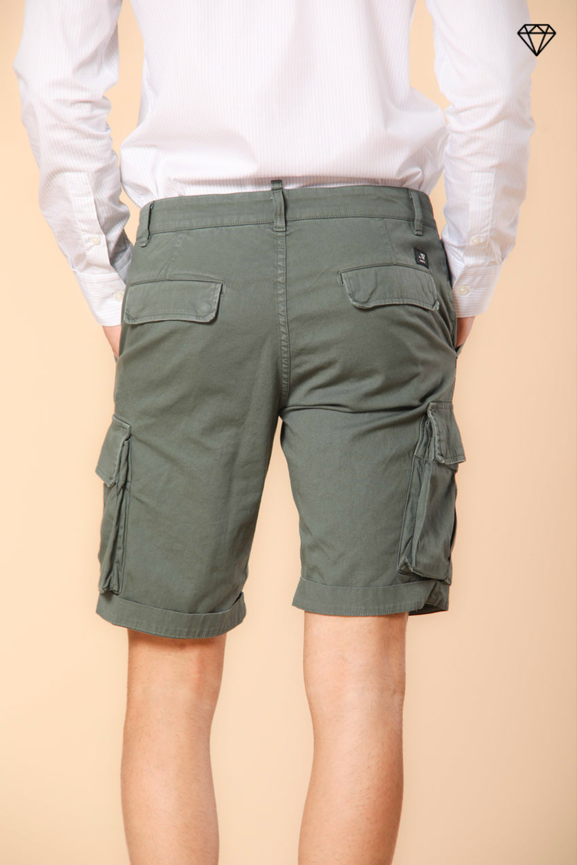 Chile men's cargo bermuda shorts in stretch satin slim fit ①