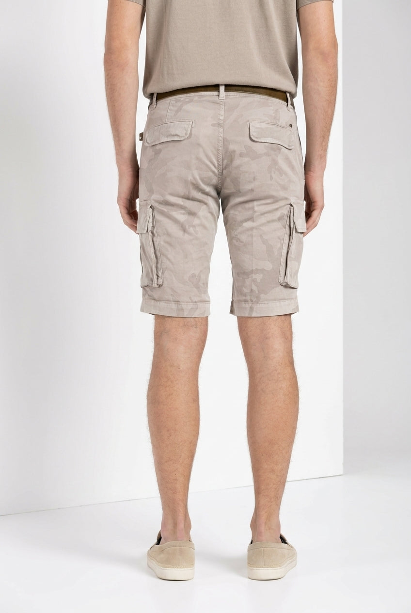 Chile bermuda cargo homme en twill imprimé camouflage slim fit ①