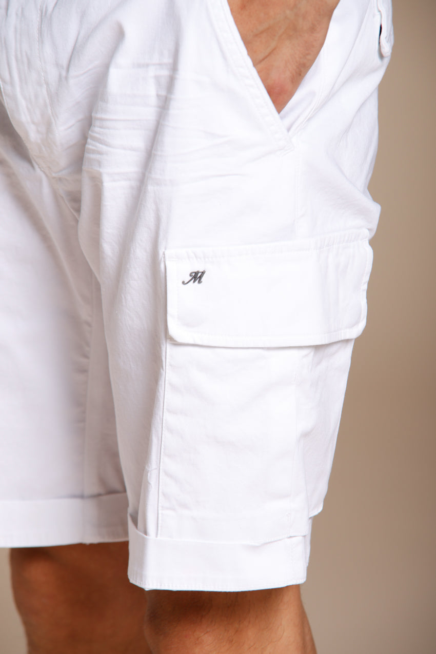 Chile men's cargo bermuda in stretch satin slim fit ①